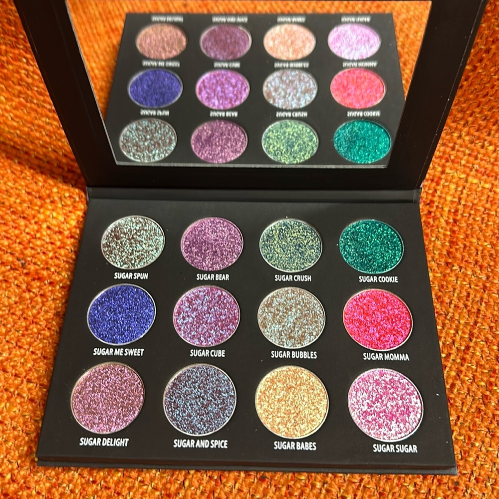 Authentic Sugar Drizzle Sugar Pressed Duo Chrome Eyeshadow 12 Pan Palette